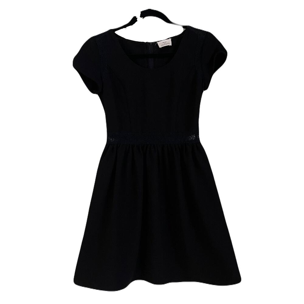Pins and Needles Black Cap Sleeve Dress, Crocheted Lace Detail - Size 0